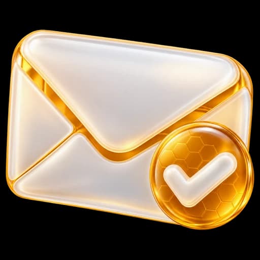 An envelope with a check mark
